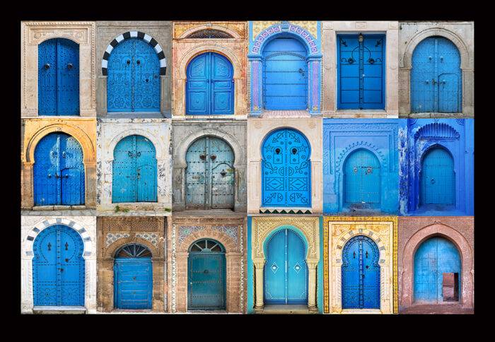 Journey through Arabian Doors Blue Landscape
