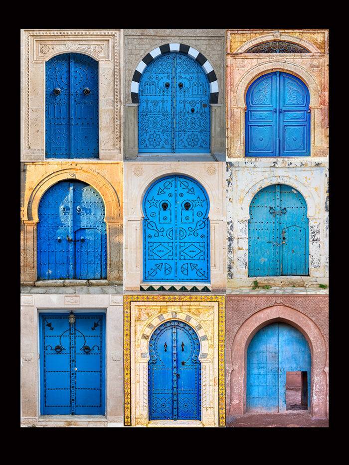 Journey through Arabian Doors Blue Portrait