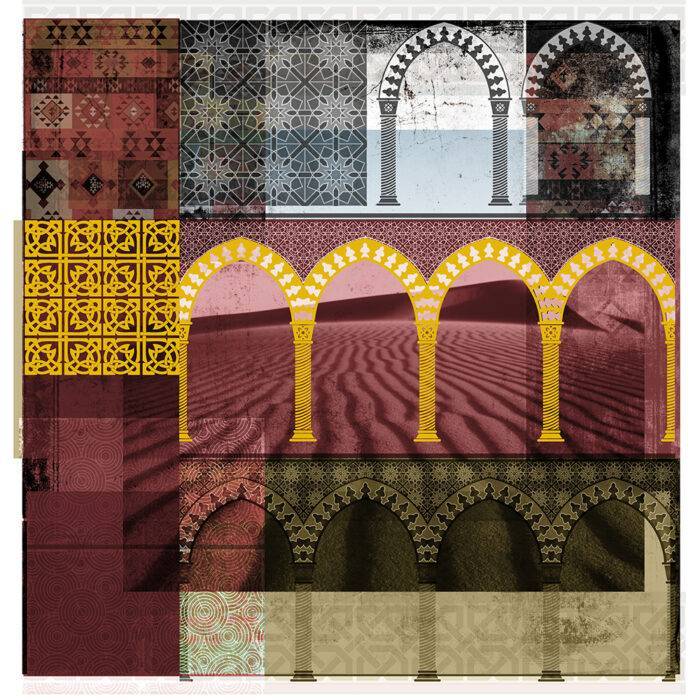Middle Eastern Mosaic Archways Purple