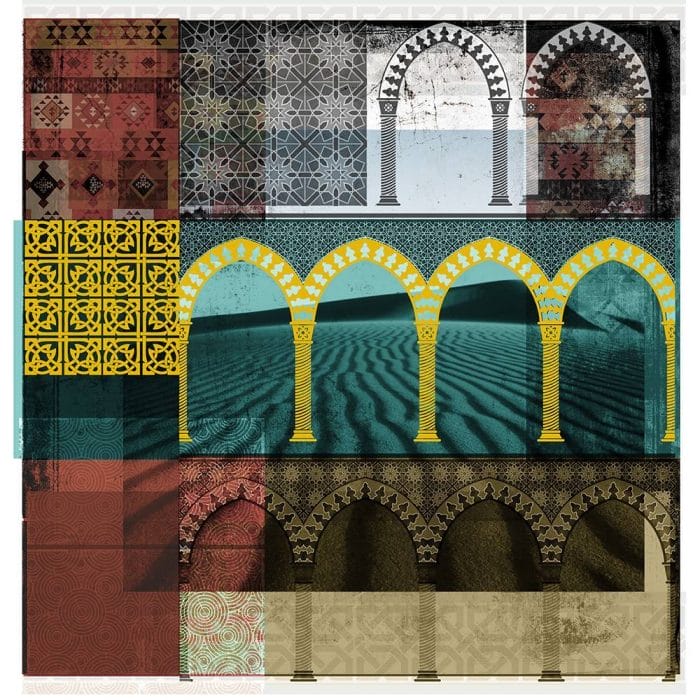 Middle Eastern Mosaic Archways Teal