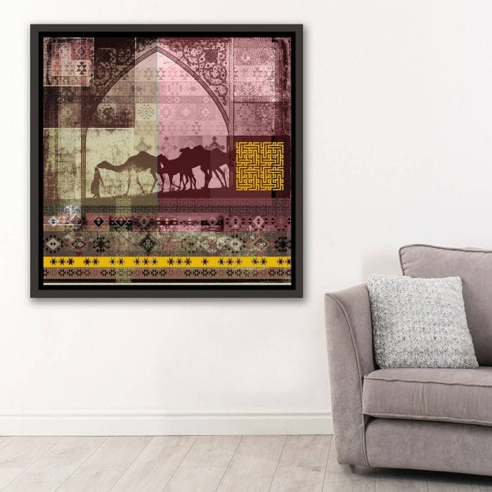 Middle Eastern Mosaic Camels Purple 1