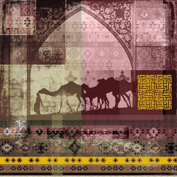 Middle Eastern Mosaic Camels Purple