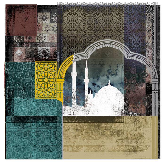 Middle Eastern Mosaic Mosque Teal